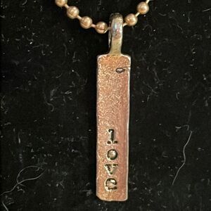 24” marked JK by Thirty One gold tone necklace w/1.5” engravable pendant